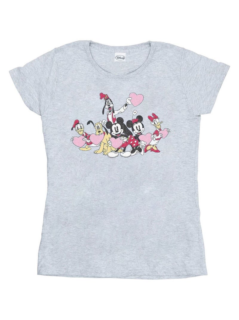 Disney - T-shirt LOVE FRIENDS Gris chiné - Kiabi