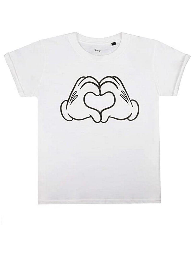 Disney - T-shirt LOVE HANDS Blanc - Kiabi