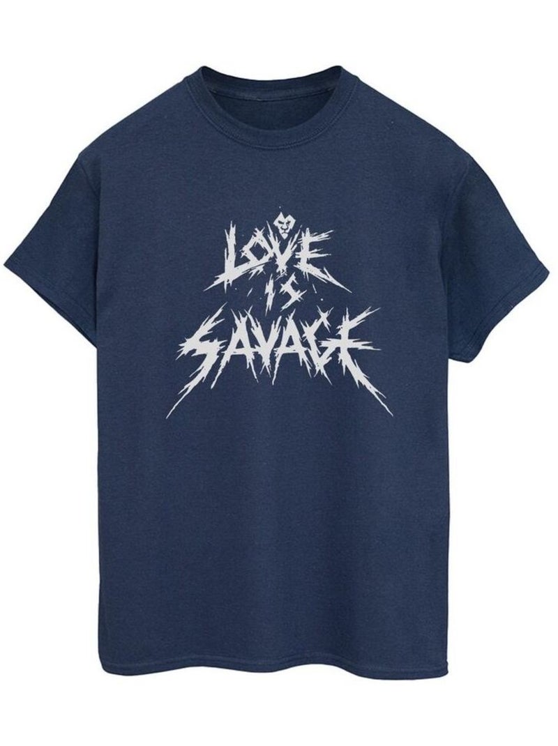 Disney - T-shirt LOVE IS SAVAGE Bleu marine - Kiabi