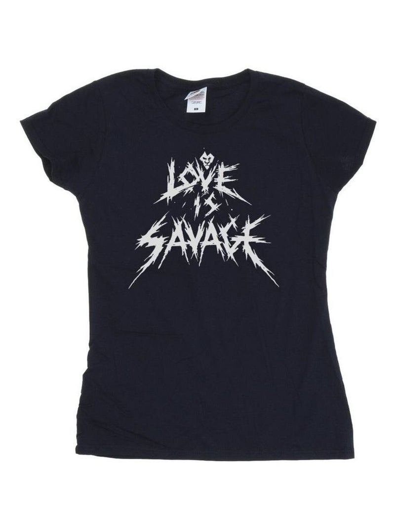 Disney - T-shirt LOVE IS SAVAGE Bleu marine - Kiabi