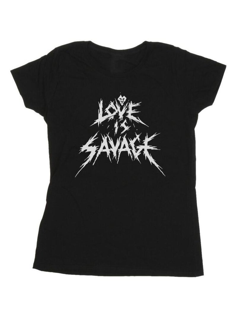 Disney - T-shirt LOVE IS SAVAGE Noir - Kiabi