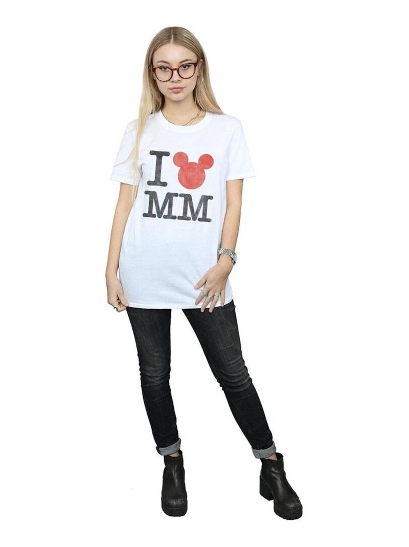 Disney - T-shirt LOVE MICKEY Blanc - Kiabi