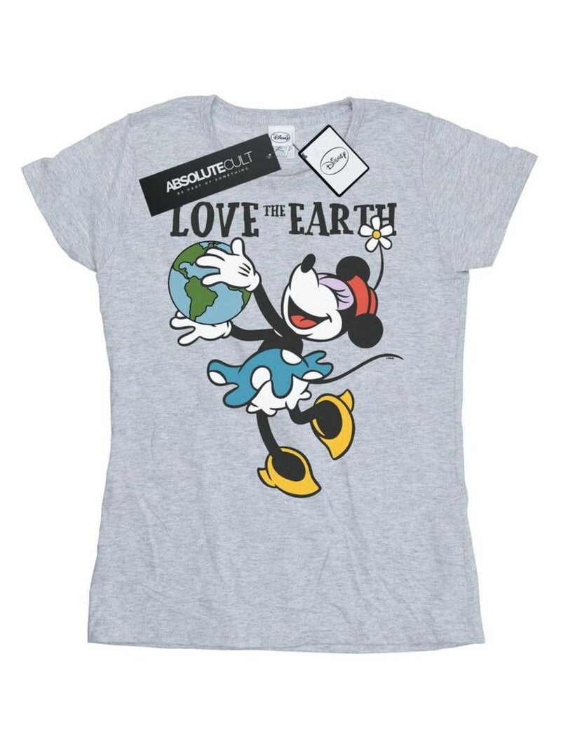 Disney - T-shirt LOVE THE EARTH Gris chiné - Kiabi