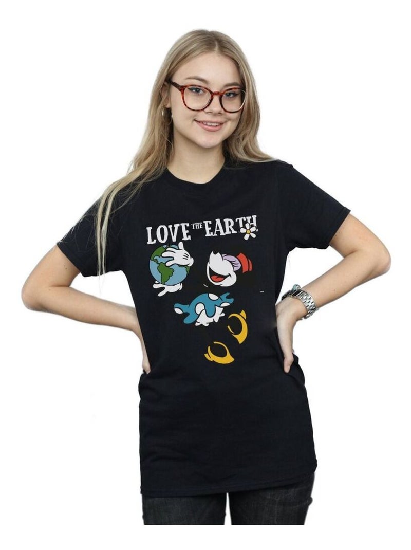 Disney - T-shirt LOVE THE EARTH Noir - Kiabi