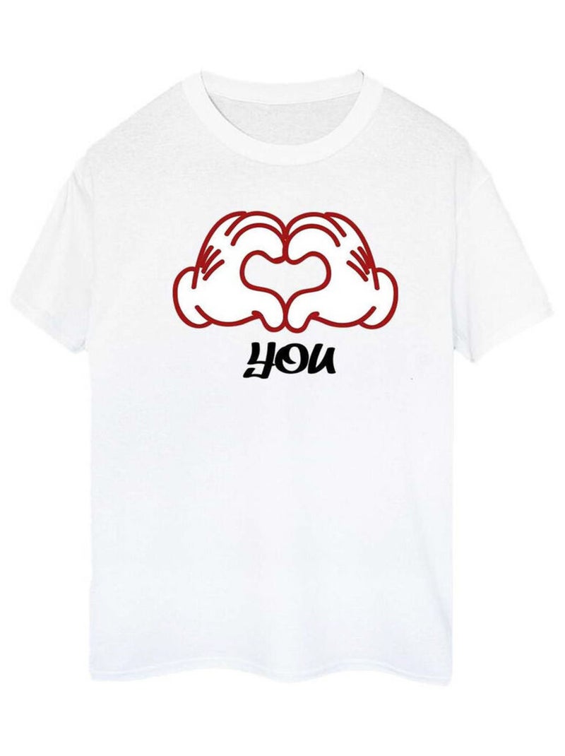Disney - T-shirt LOVE YOU HANDS Blanc - Kiabi
