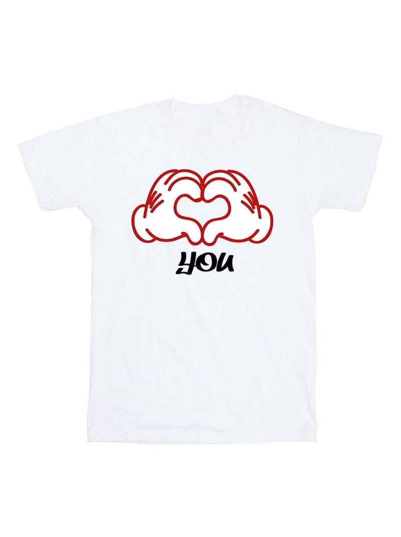 Disney - T-shirt LOVE YOU HANDS Blanc - Kiabi
