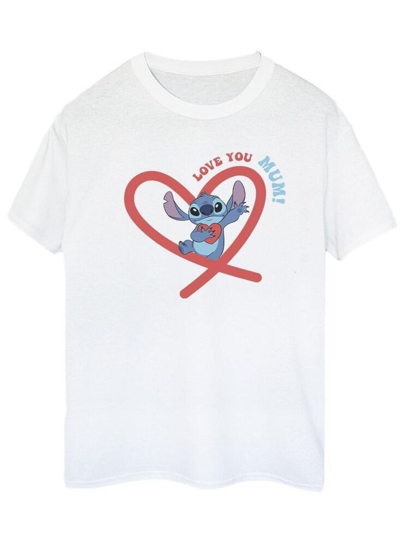 Disney - T-shirt LOVE YOU MUM Blanc - Kiabi