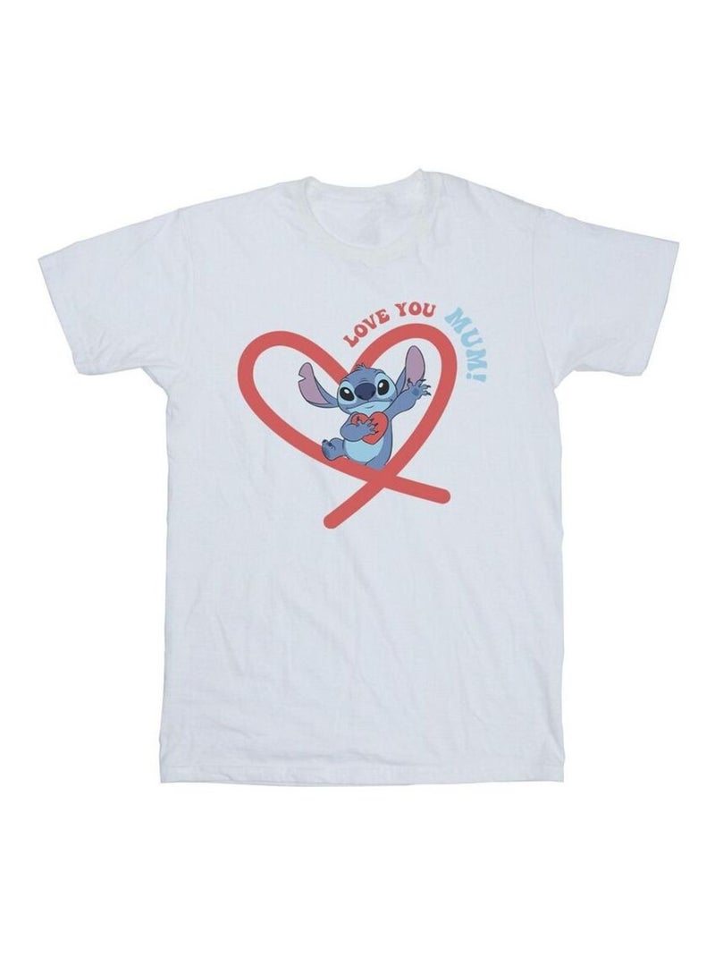 Disney - T-shirt LOVE YOU MUM Blanc - Kiabi