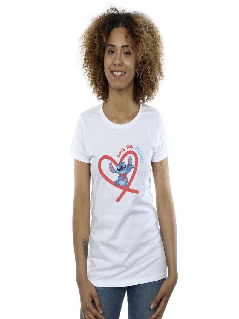 Disney - T-shirt LOVE YOU MUM Blanc - Kiabi