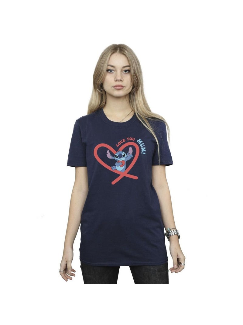 Disney - T-shirt LOVE YOU MUM Bleu marine - Kiabi