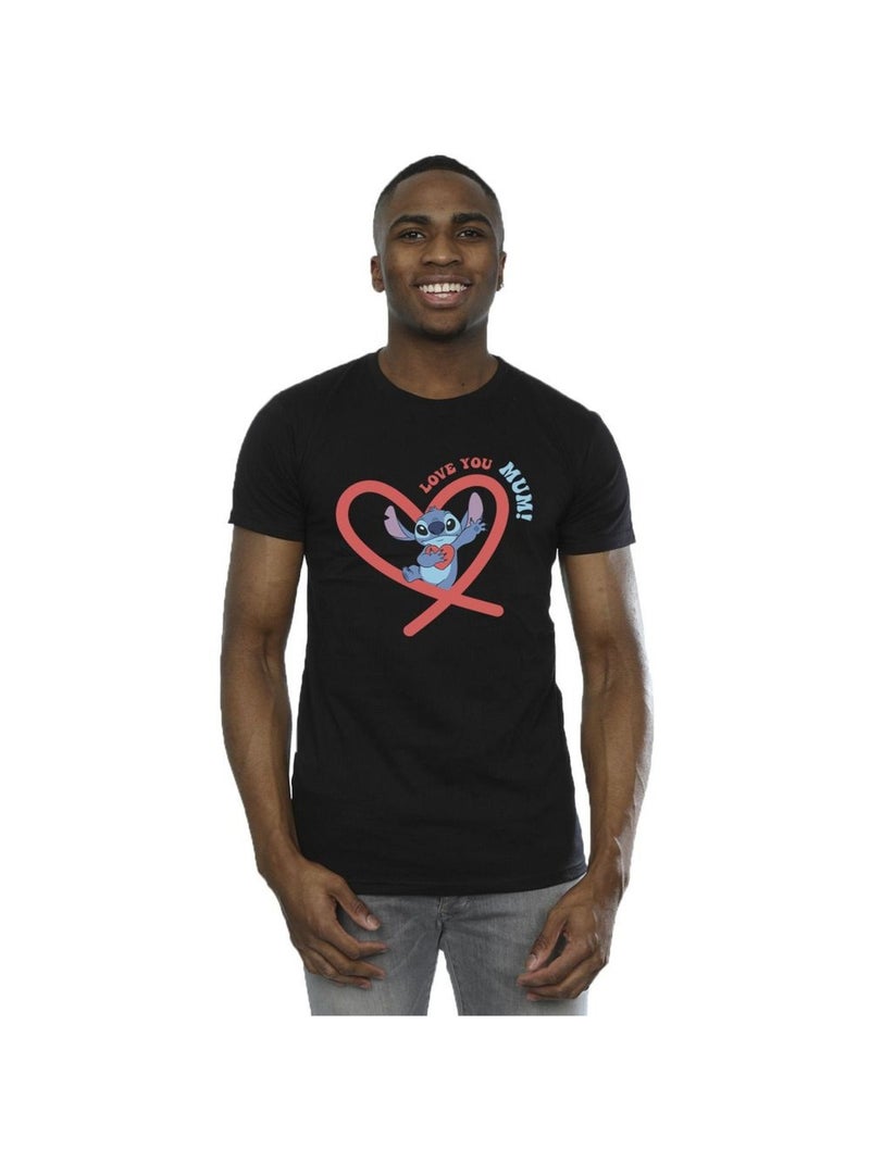 Disney - T-shirt LOVE YOU MUM Noir - Kiabi