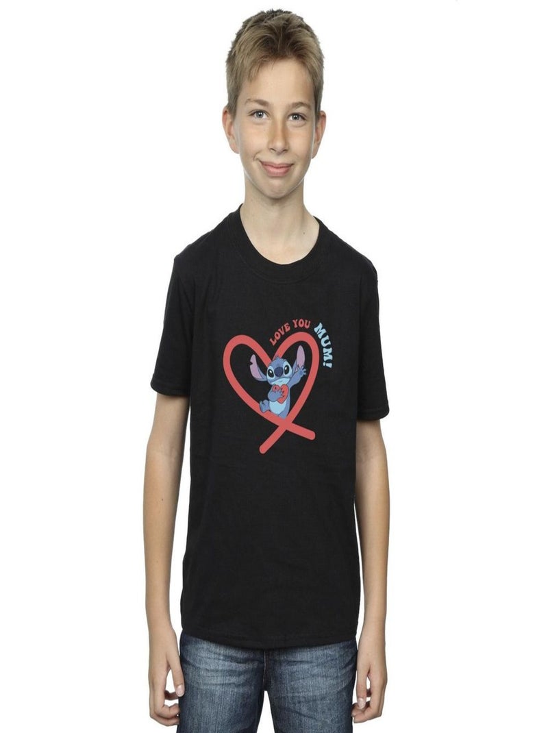 Disney - T-shirt LOVE YOU MUM Noir - Kiabi