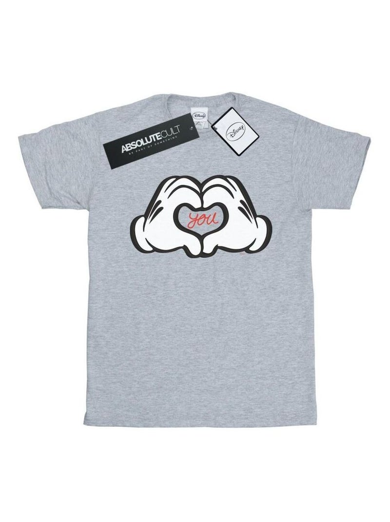 Disney - T-shirt LOVES YOU Gris chiné - Kiabi