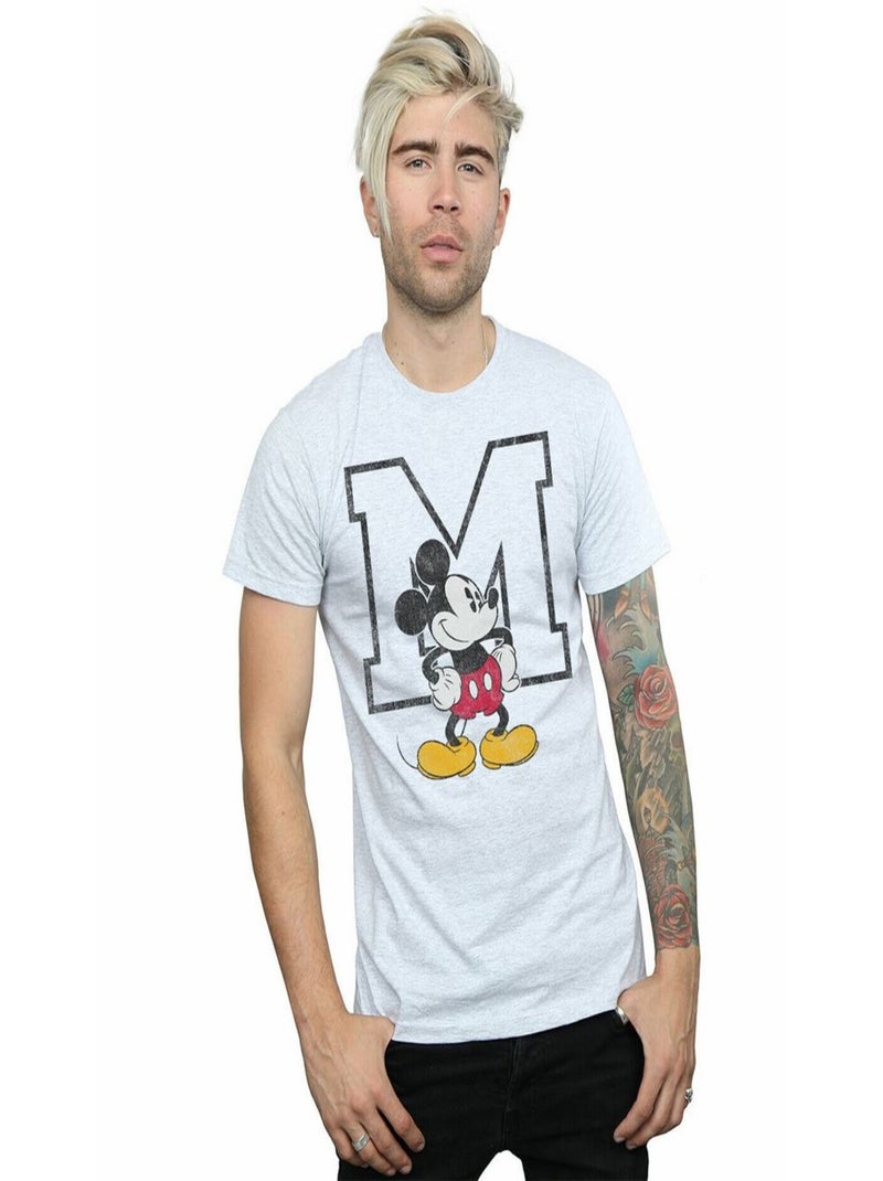 Disney - T-shirt M (Mickey Mouse) Gris chiné - Kiabi