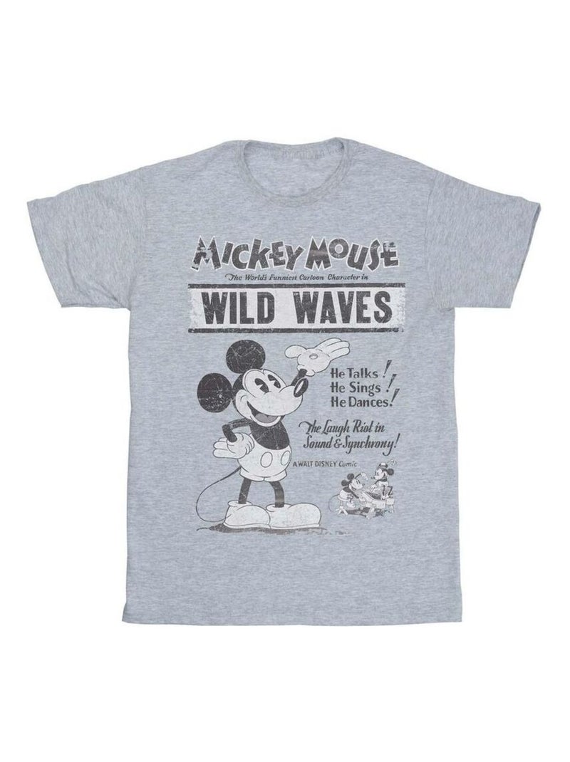 Disney - T-shirt MAKING WAVES Gris chiné - Kiabi