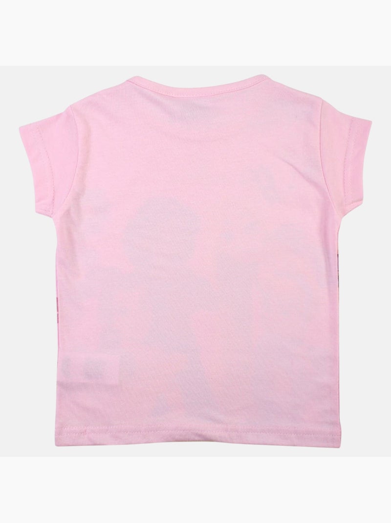 Disney - T-shirt manches courtes enfant à imprimé Rose clair - Kiabi