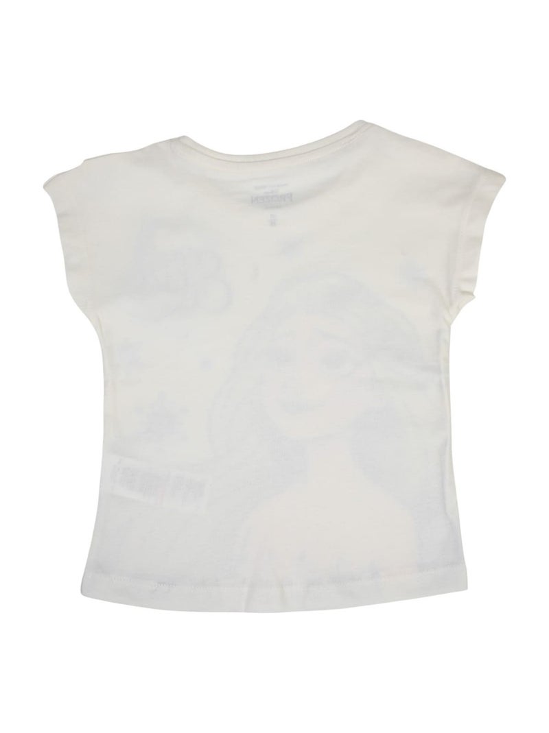 Disney - T-shirt manches courtes Fille La Reine des Neiges Blanc - Kiabi