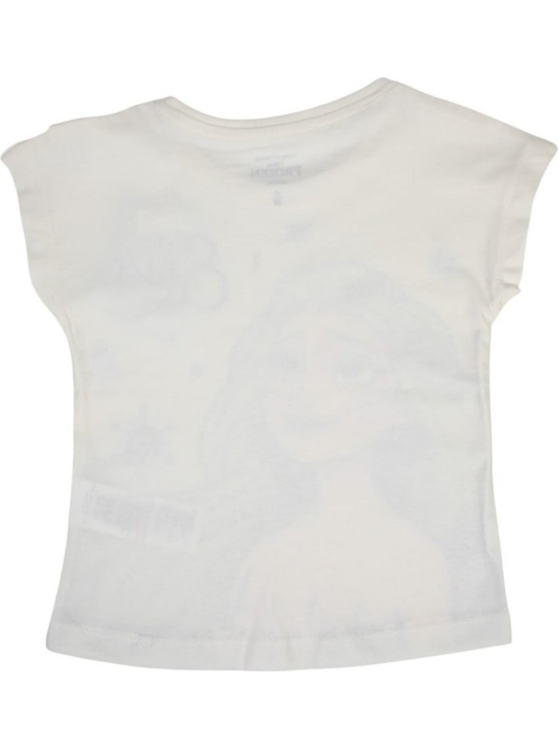 Disney - T-shirt manches courtes Fille La Reine des Neiges Blanc - Kiabi