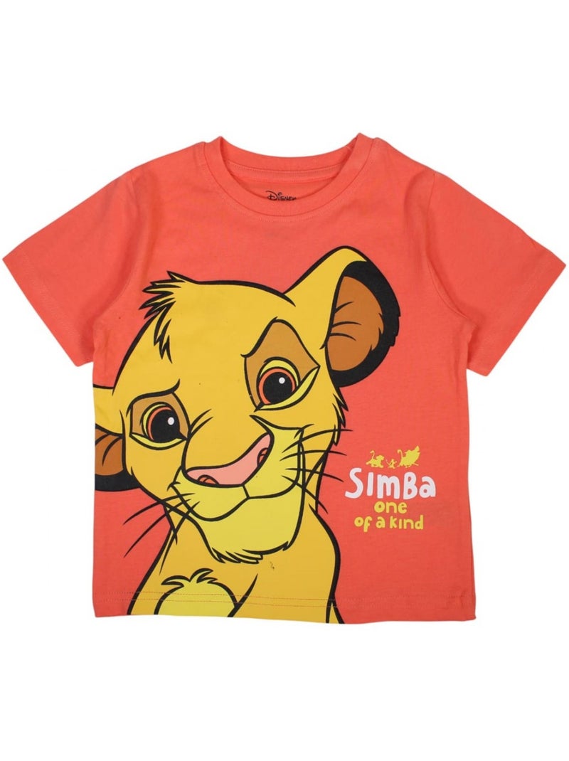 Disney - T-shirt manches courtes Garçon Le Roi Lion Orange - Kiabi