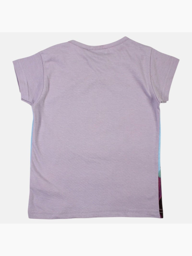 Disney - t-shirt manches courtes imprimé, coupe droite et col rond Mauve - Kiabi