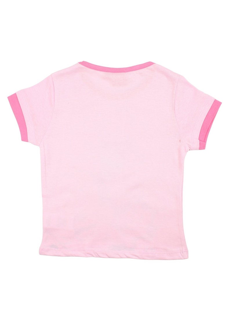 Disney - t-shirt manches courtes imprimé, coupe droite et col rond Rose clair - Kiabi