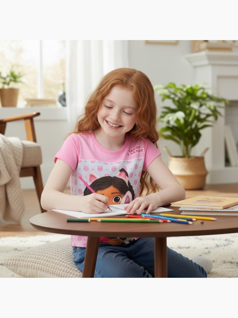 Disney - t-shirt manches courtes imprimé, coupe droite et col rond Rose clair - Kiabi