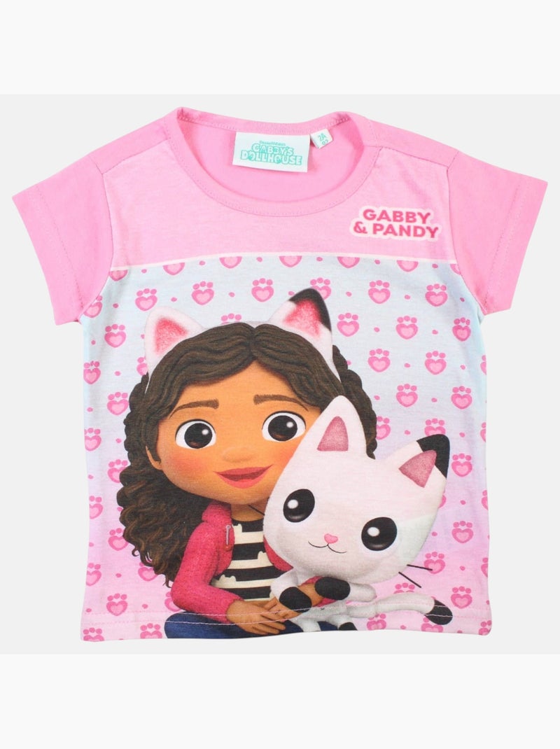 Disney - t-shirt manches courtes imprimé, coupe droite et col rond Rose clair - Kiabi