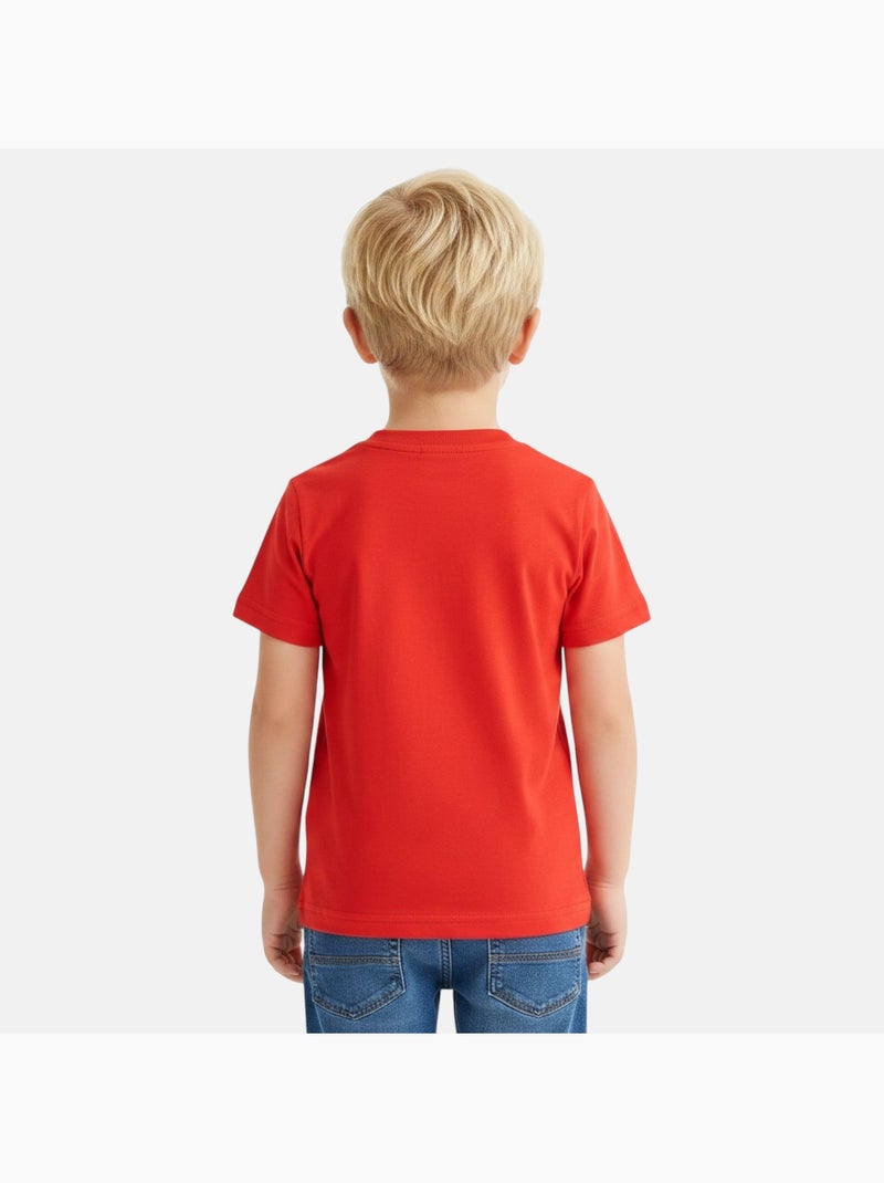 Disney - t-shirt manches courtes imprimé, coupe droite et col rond Rouge - Kiabi