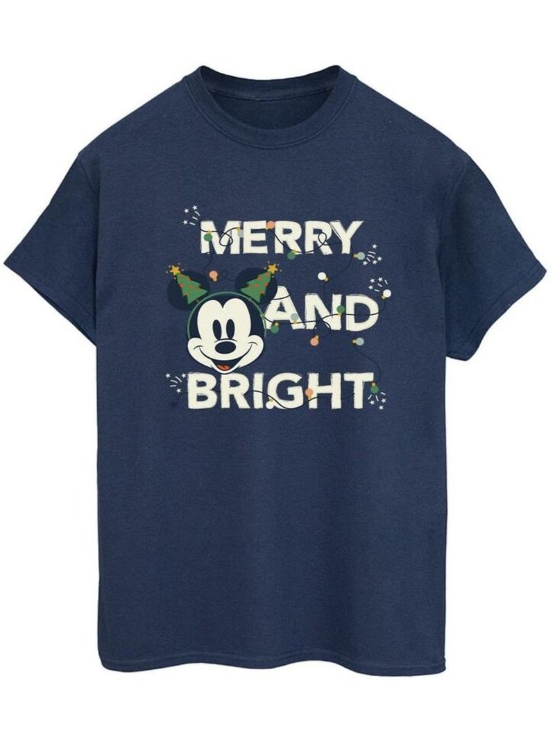 Disney - T-shirt MERRY & BRIGHT Bleu marine - Kiabi