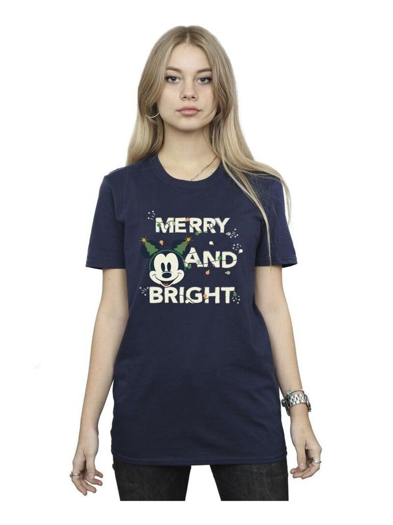 Disney - T-shirt MERRY & BRIGHT Bleu marine - Kiabi