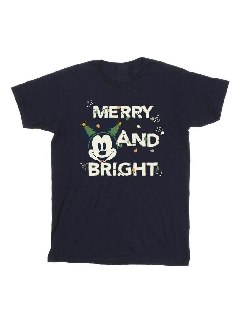 Disney - T-shirt MERRY & BRIGHT Bleu marine - Kiabi