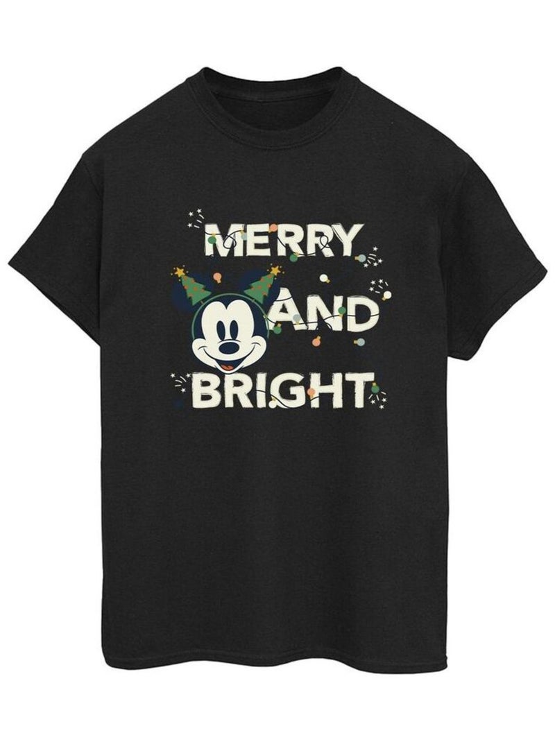 Disney - T-shirt MERRY & BRIGHT Noir - Kiabi