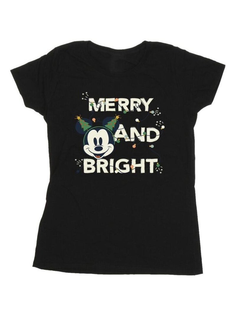 Disney - T-shirt MERRY & BRIGHT Noir - Kiabi