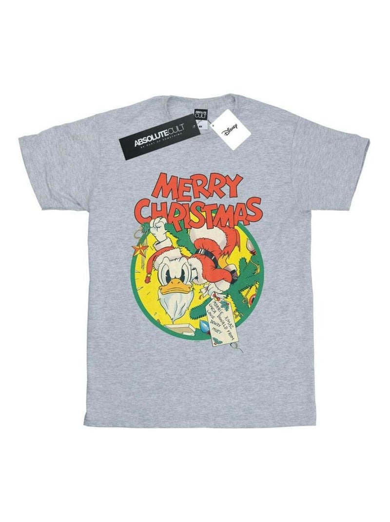 Disney - T-shirt MERRY CHRISTMAS Gris chiné - Kiabi