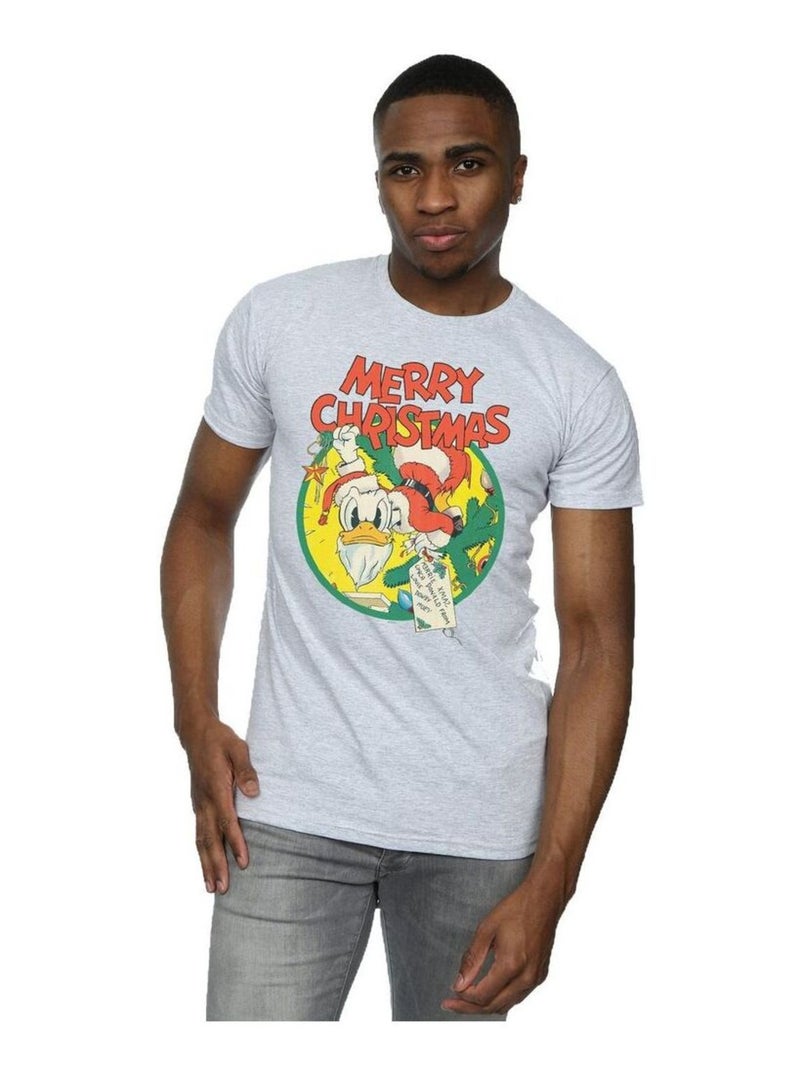 Disney - T-shirt MERRY CHRISTMAS Gris chiné - Kiabi
