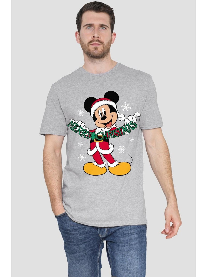 Disney - T-shirt MERRY CHRISTMAS Gris chiné - Kiabi
