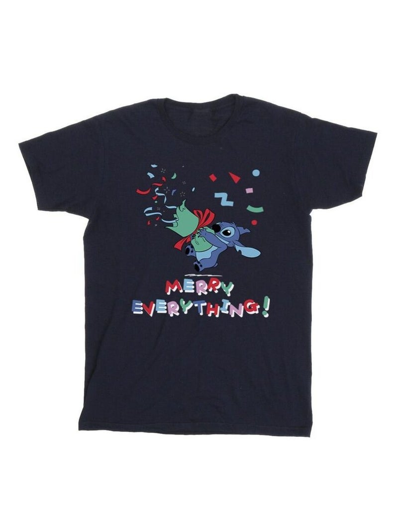 Disney - T-shirt MERRY EVERYTHING Bleu marine - Kiabi