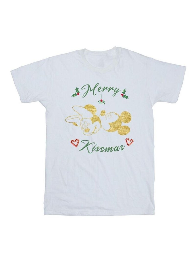 Disney - T-shirt MERRY KISSMAS Blanc - Kiabi