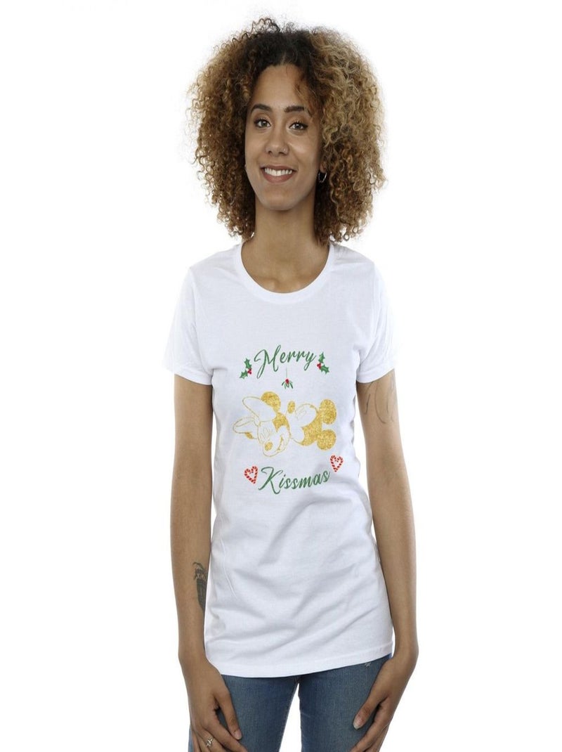 Disney - T-shirt MERRY KISSMAS Blanc - Kiabi