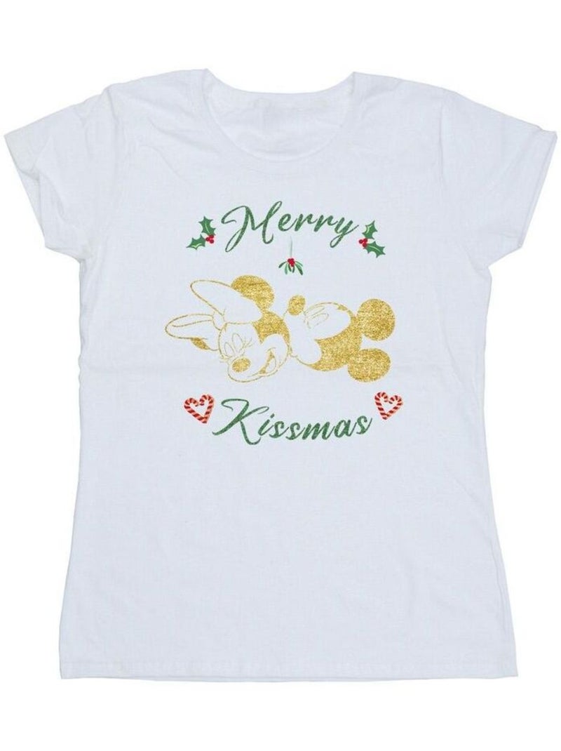 Disney - T-shirt MERRY KISSMAS Blanc - Kiabi