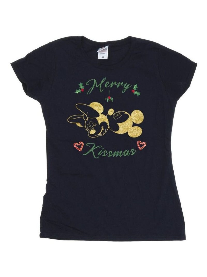 Disney - T-shirt MERRY KISSMAS Bleu marine - Kiabi
