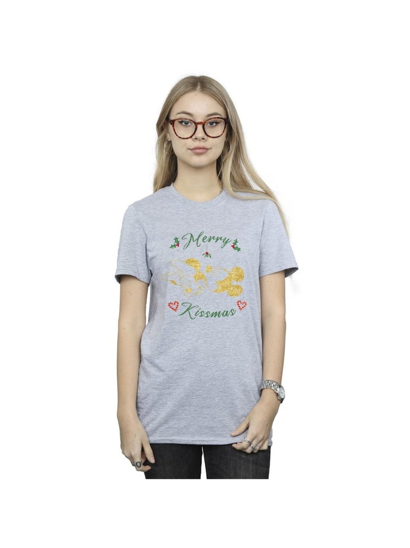 Disney - T-shirt MERRY KISSMAS Gris chiné - Kiabi