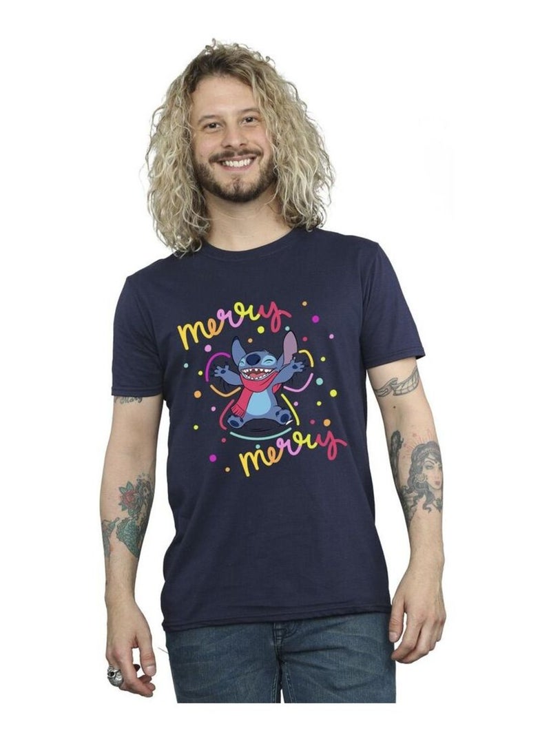 Disney - T-shirt MERRY RAINBOW Bleu marine - Kiabi
