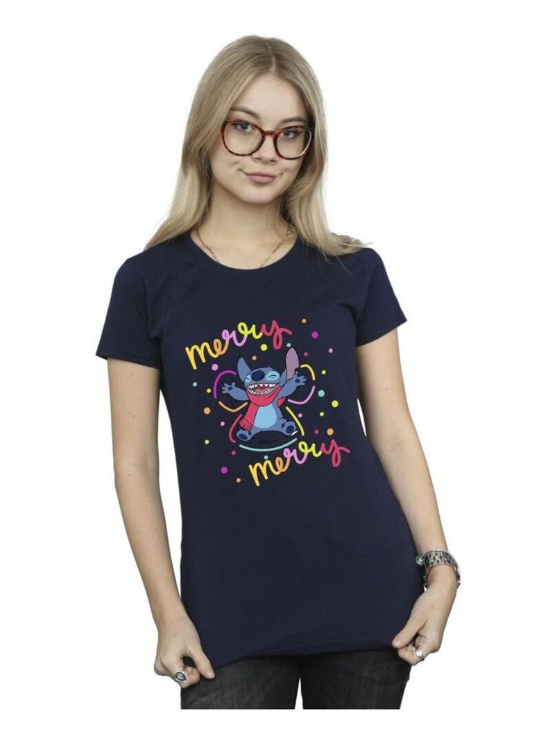Disney - T-shirt MERRY RAINBOW Bleu marine - Kiabi