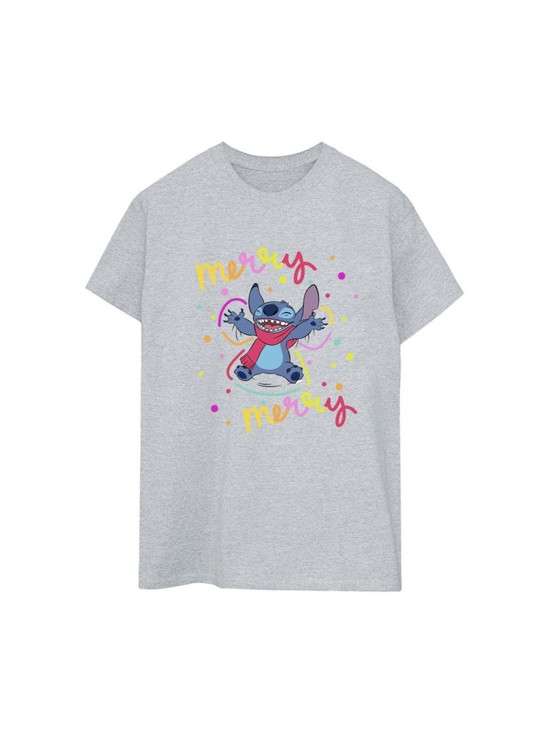 Disney - T-shirt MERRY RAINBOW Gris chiné - Kiabi