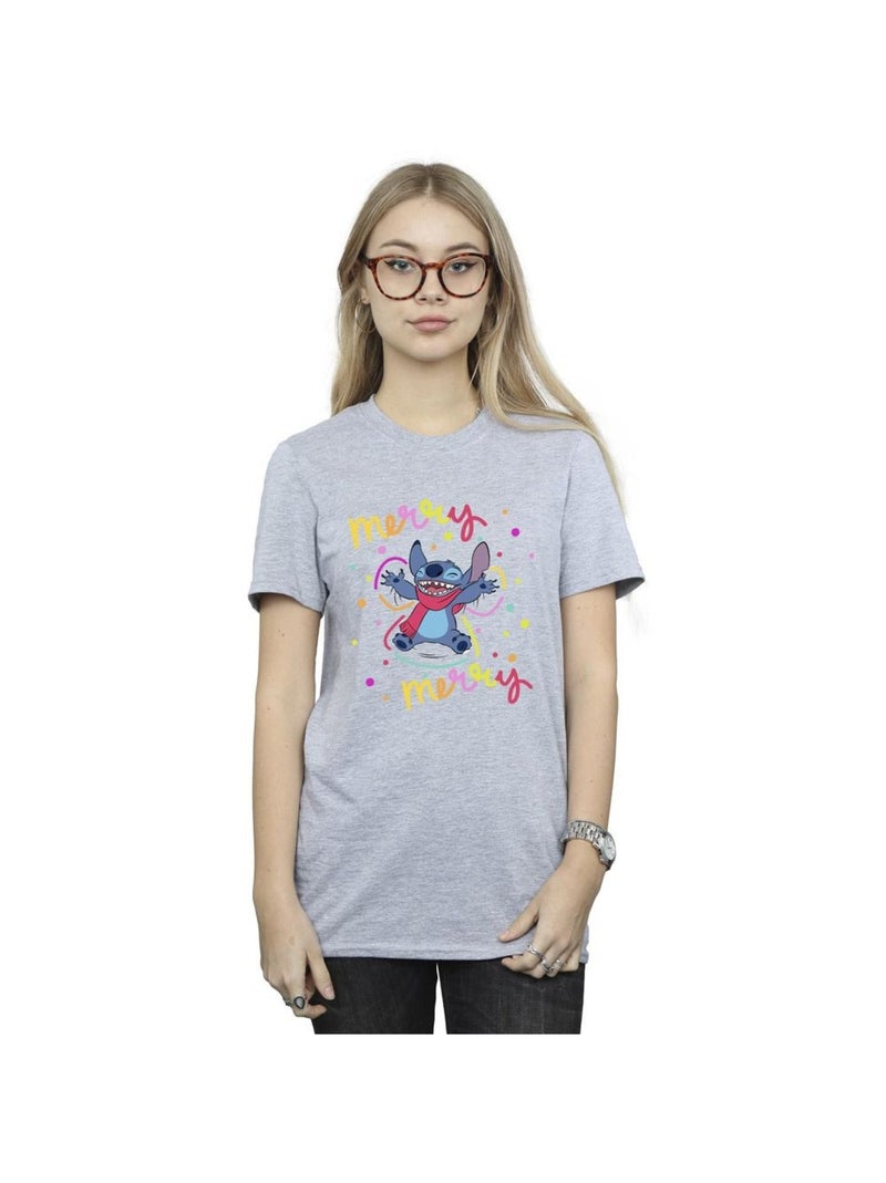 Disney - T-shirt MERRY RAINBOW Gris chiné - Kiabi