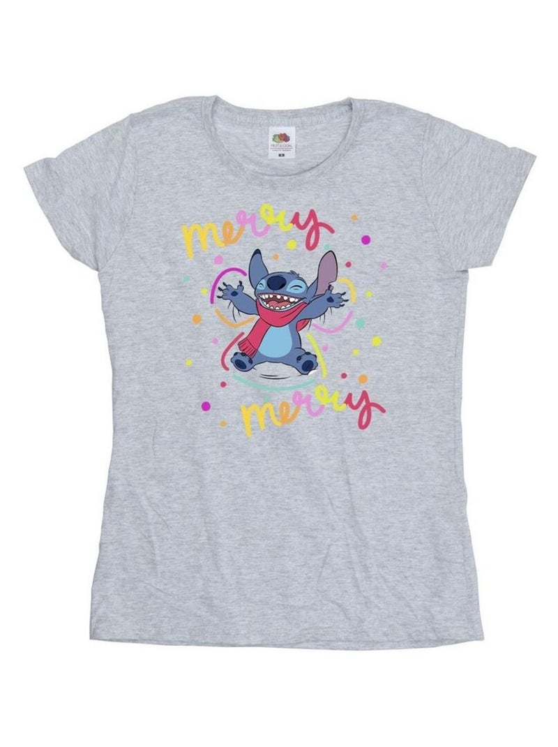 Disney - T-shirt MERRY RAINBOW Gris chiné - Kiabi