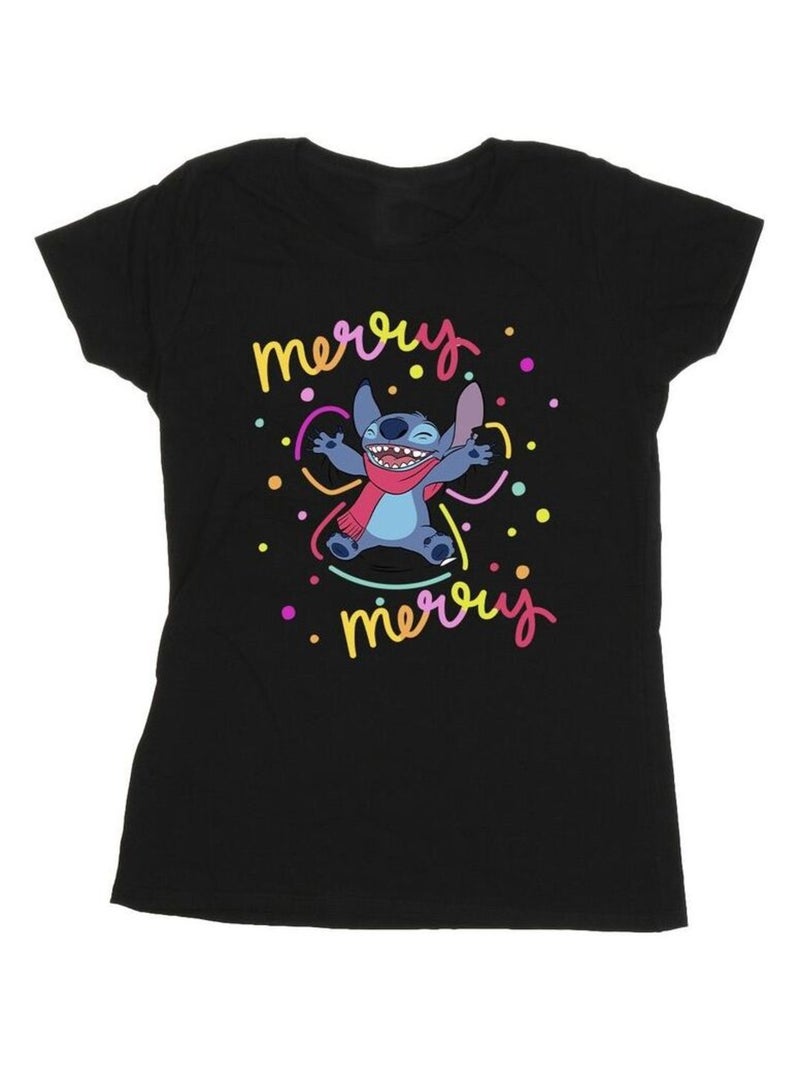 Disney - T-shirt MERRY RAINBOW Noir - Kiabi