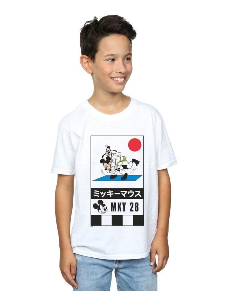 Disney - T-shirt MICKEY AND GOOFY KARATE Blanc - Kiabi