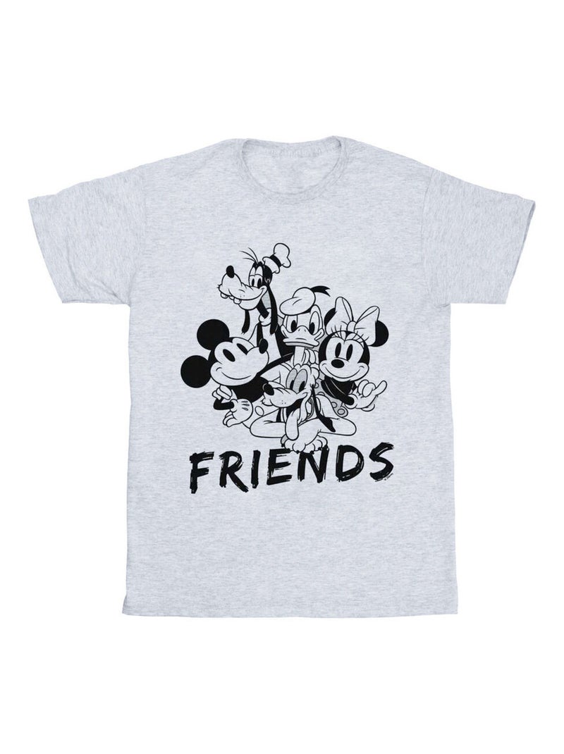 Disney - T-shirt MICKEY MOUSE AND FRIENDS Gris chiné - Kiabi